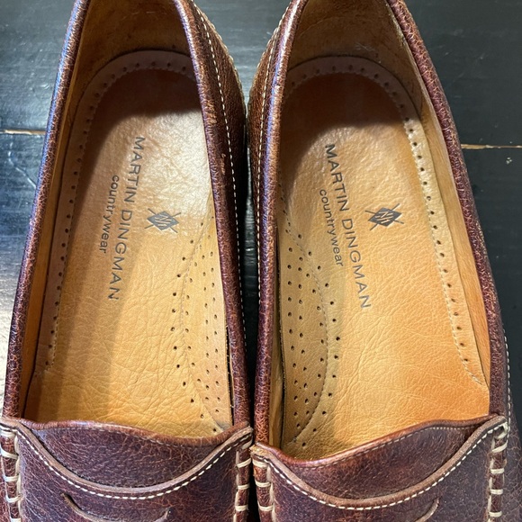 Martin Dingman Countrywear Driver Penny Loafer Tan Leather Slip-On Loafers 10.5M - Picture 2 of 9